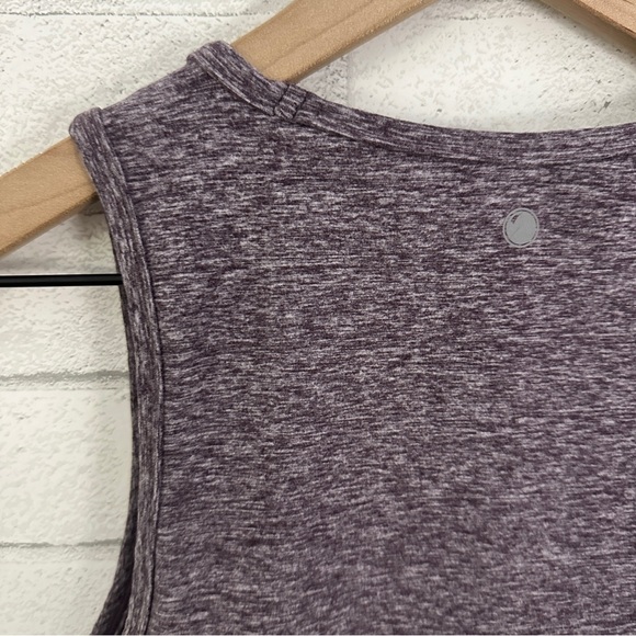 YOGALICIOUS LUX Heathered Maroon Twisted Front Bra Crop Top - Picture 6 of 7